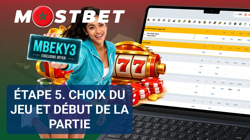 Choix d’un jeu dans le catalogue Mostbet