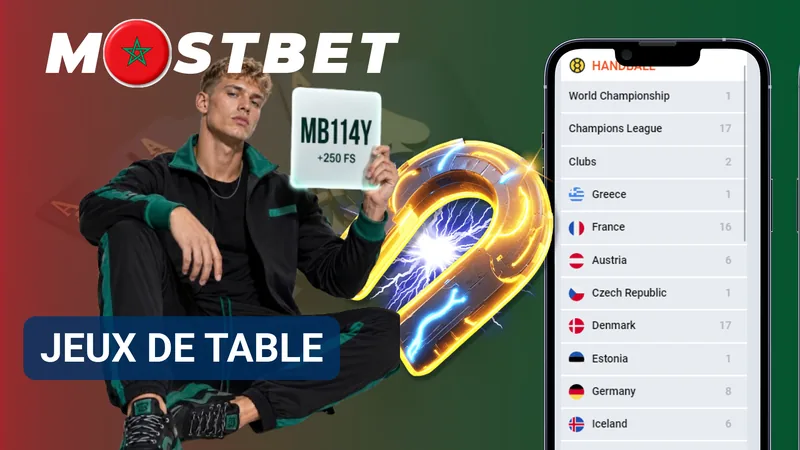 Jeux de table du casino Mostbet